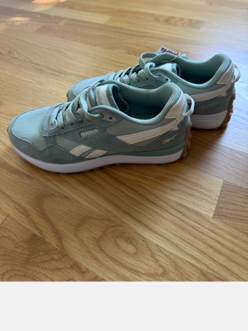 Reebok Women's Mint Green and White Retro Sneakers